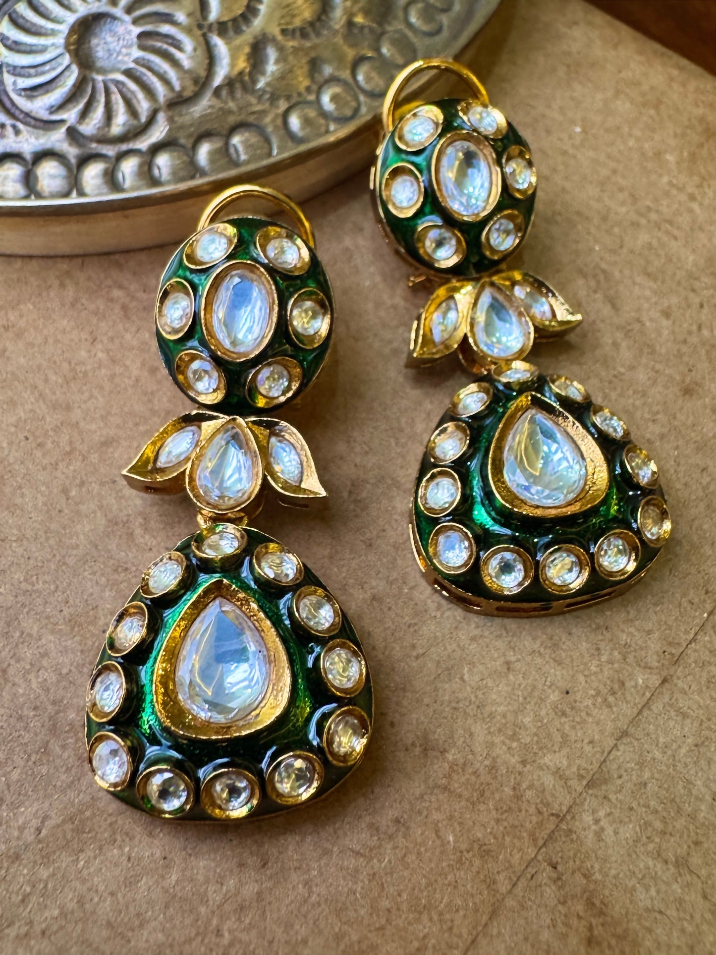Kashni Polki Meenakari Earrings