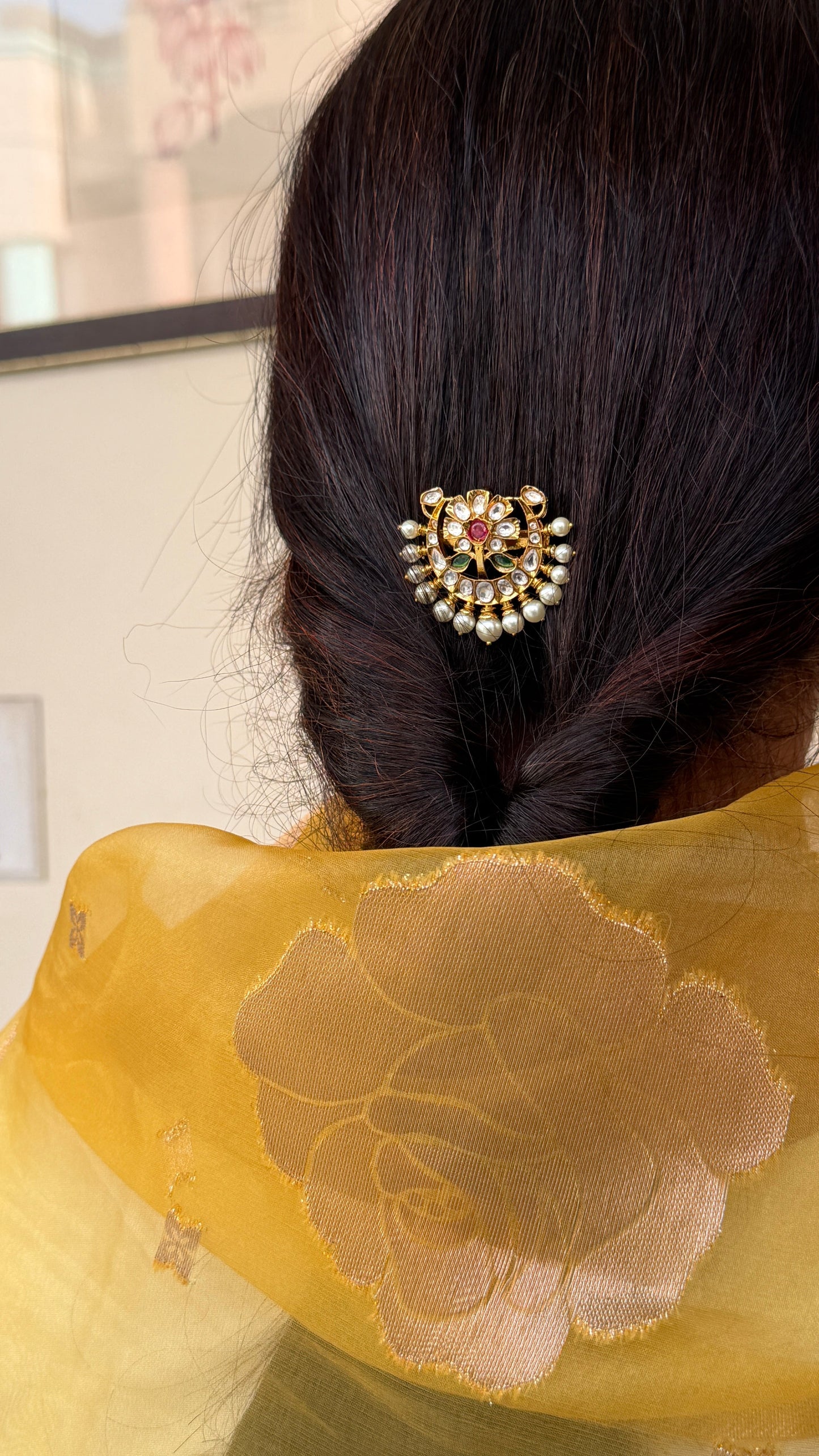 Kanchi Polki Hair Clip