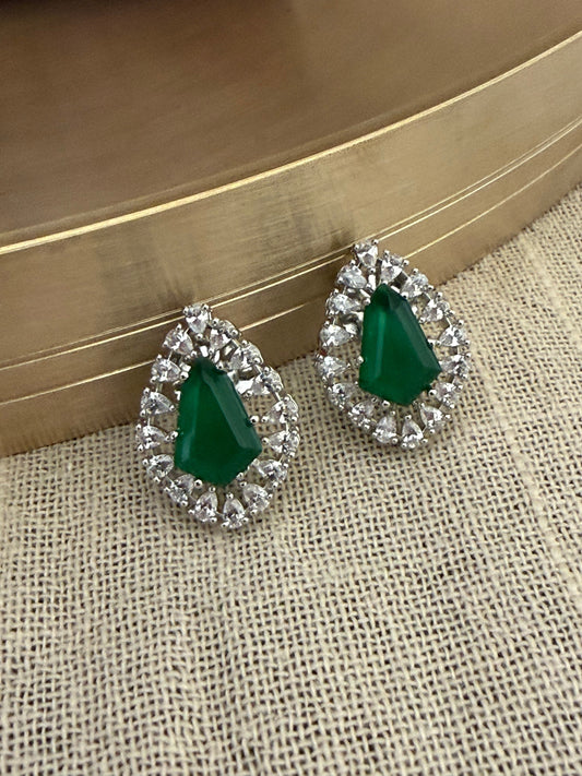 Drona Emerald Stud Earrings