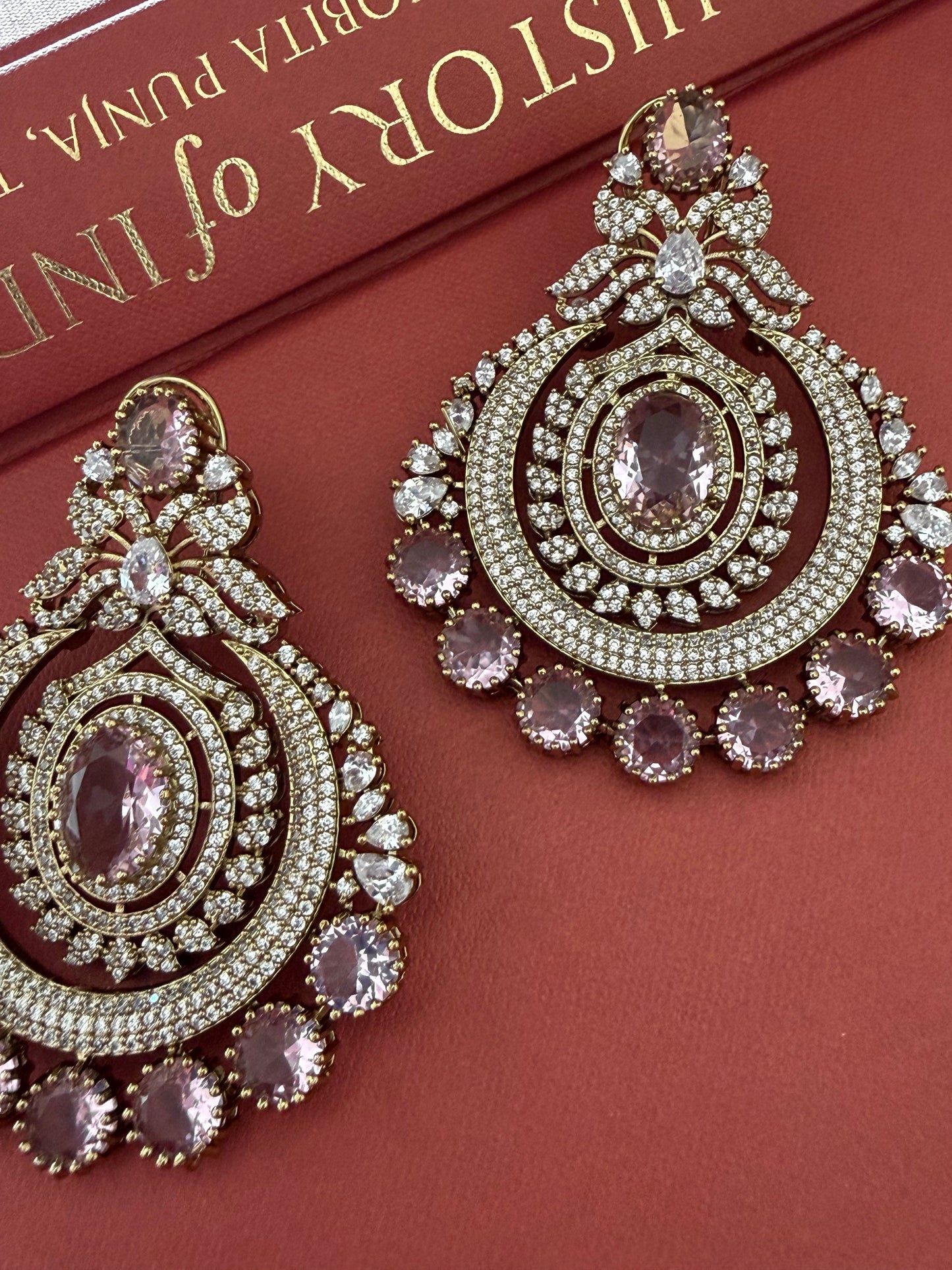 Savina Pink Chaandbaali Earrings