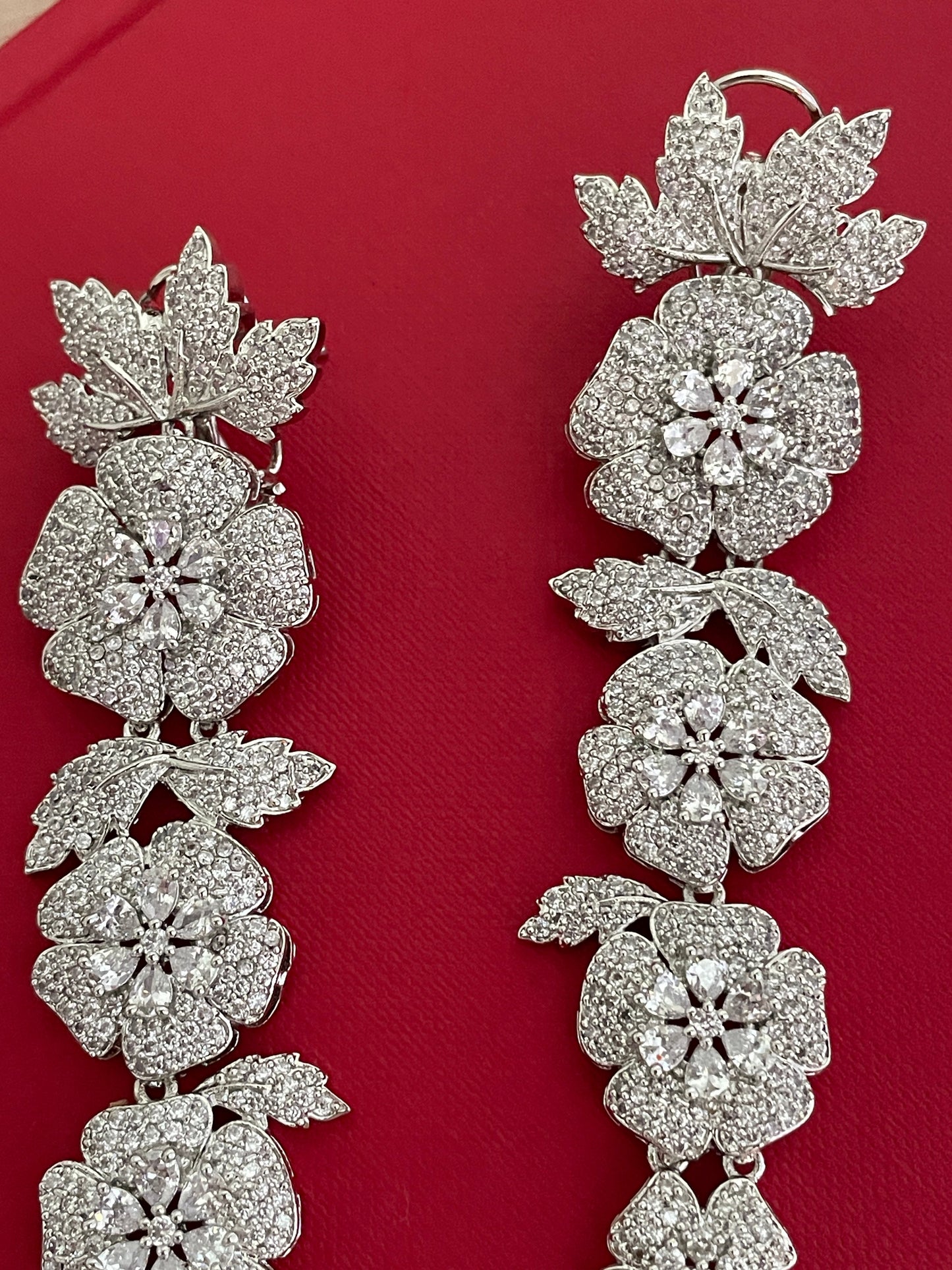 Floral Symphony Diamond Shoulder Duster Earrings