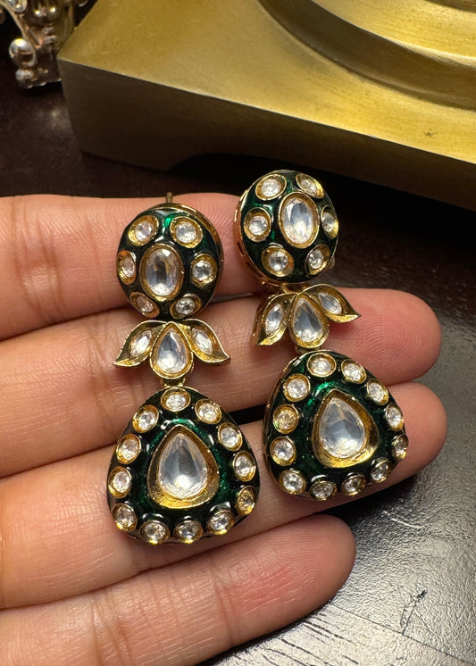 Kashni Polki Meenakari Earrings