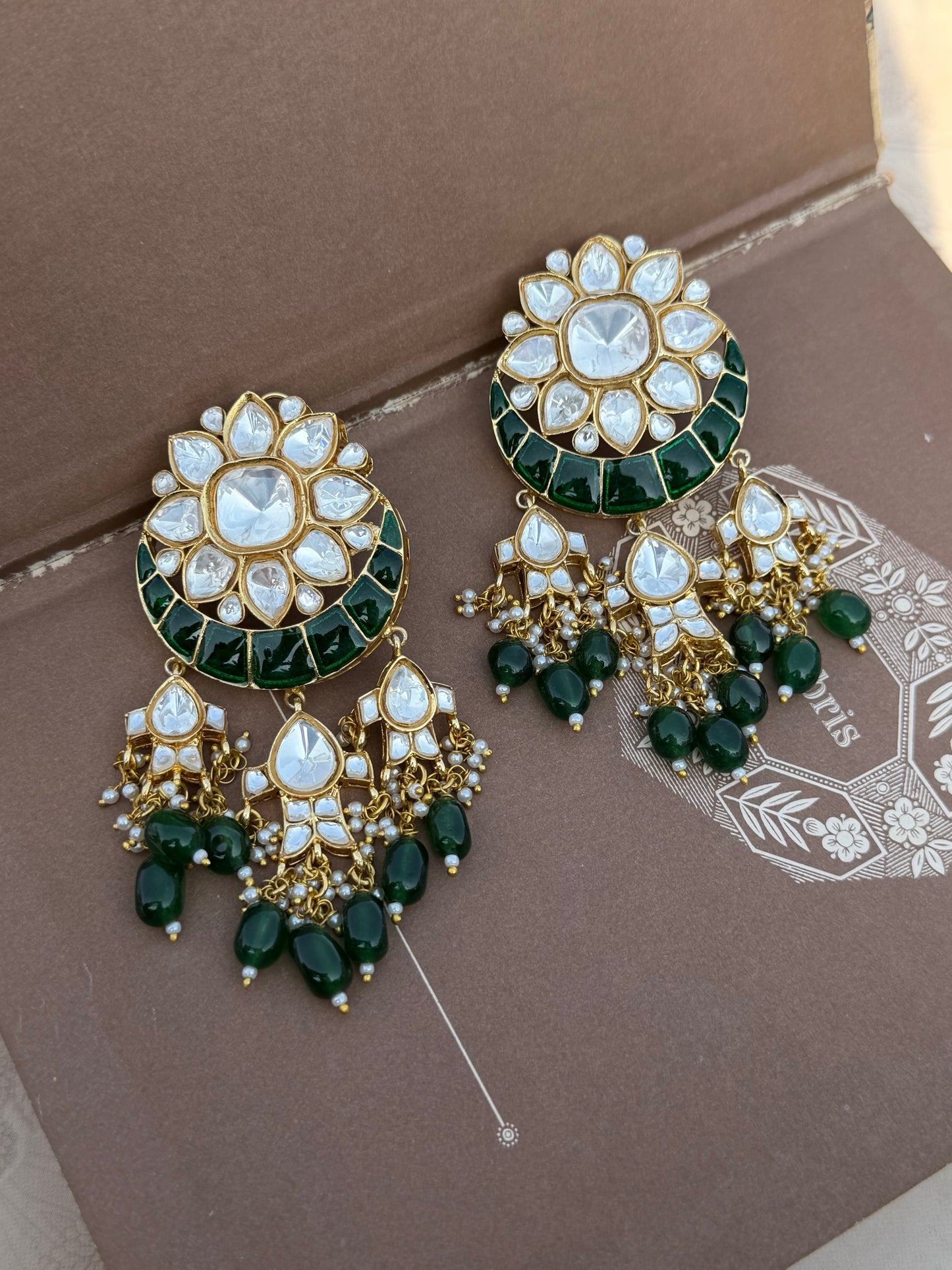 Sukhna Moissanite Polki Chaandbaali Earrings