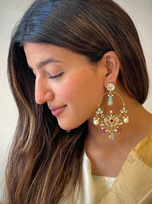 Laado Kundan Chaandbali Earrings