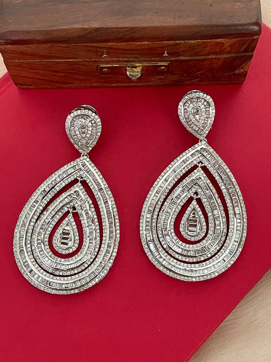 Diamond Glaze Channel Set Zircon Earring