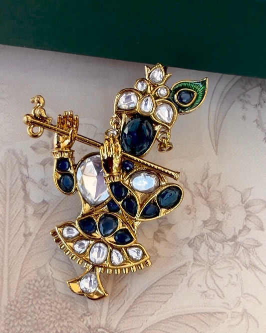 Kanha Ji - Blue Brooch
