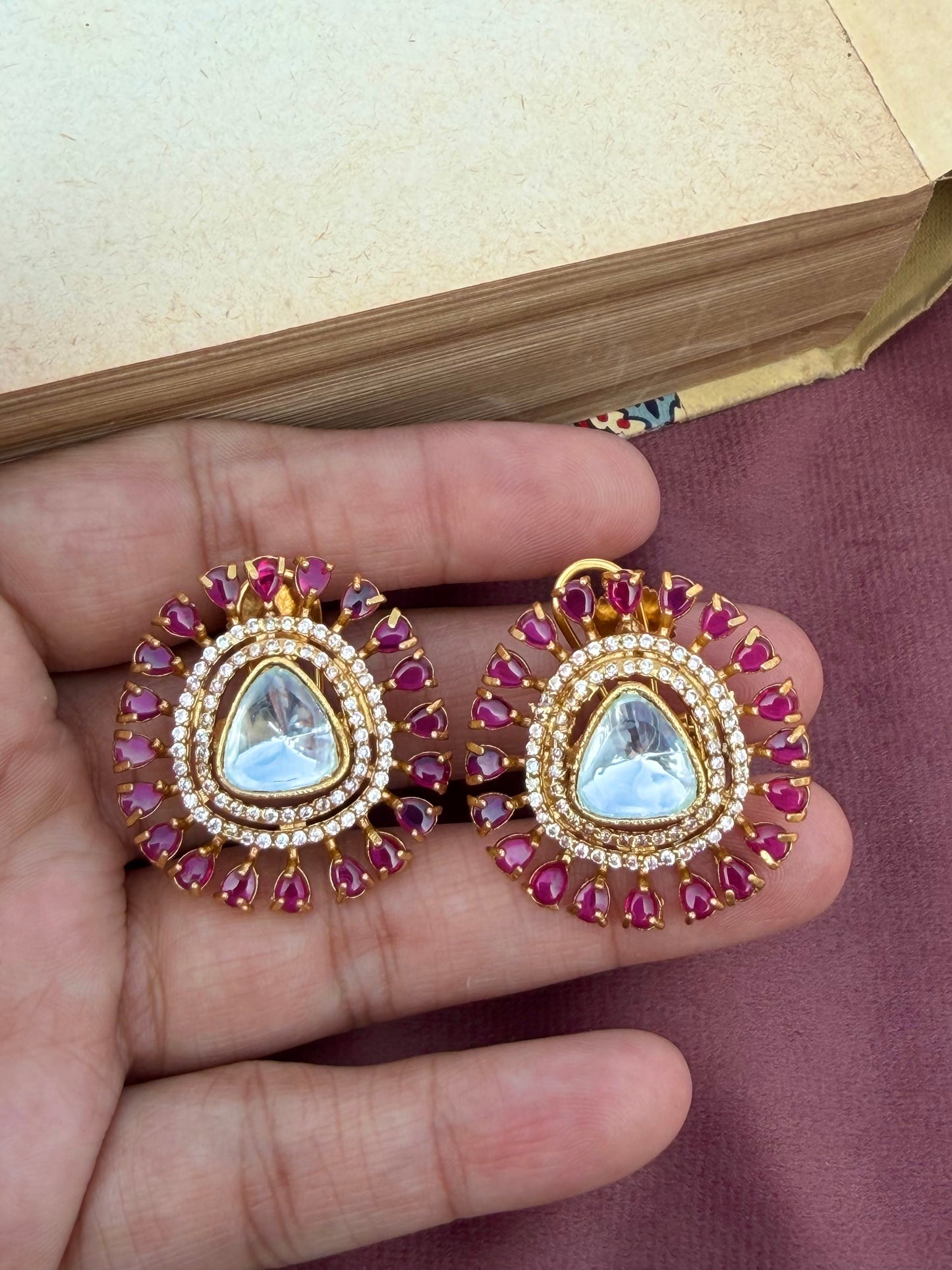 Syahi Ruby Stud Earrings