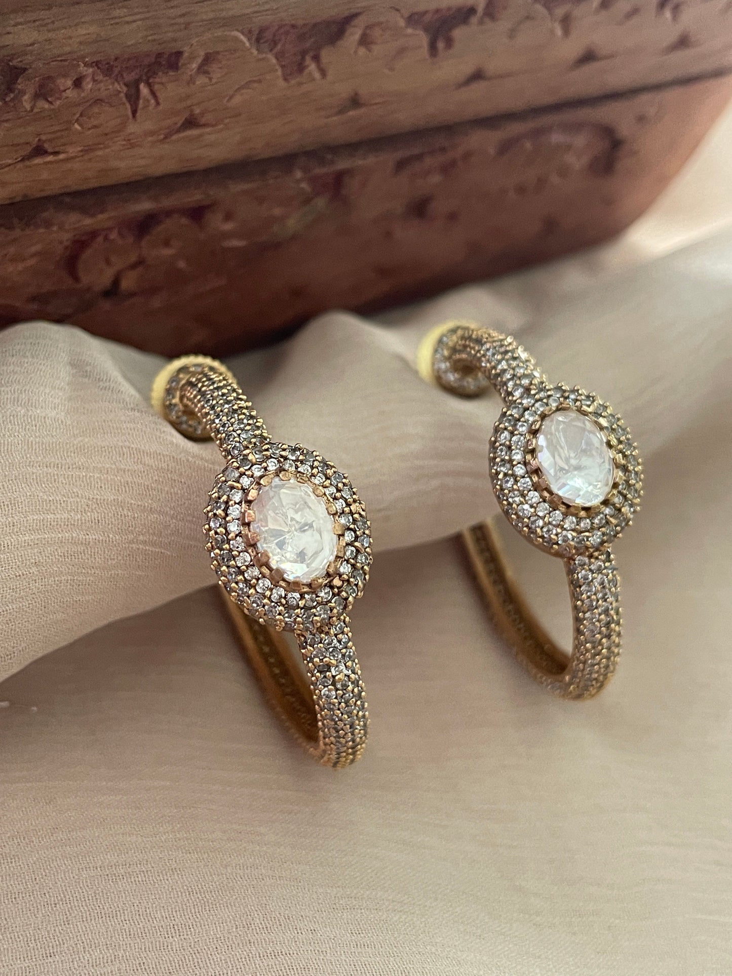 Bina Polki Hoop Earrings