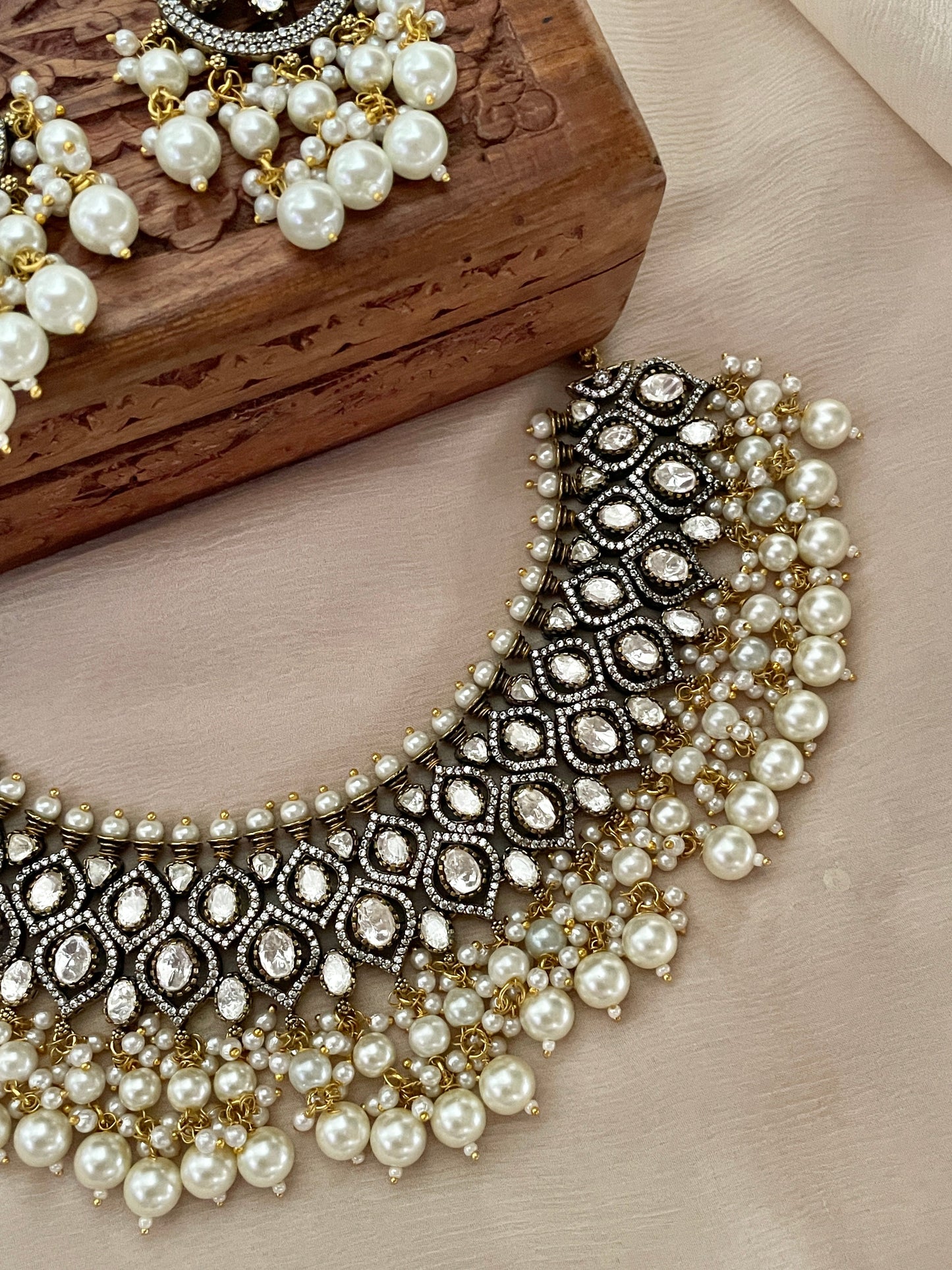 Rhmmya Antique Polki Necklace Set- Made to Order