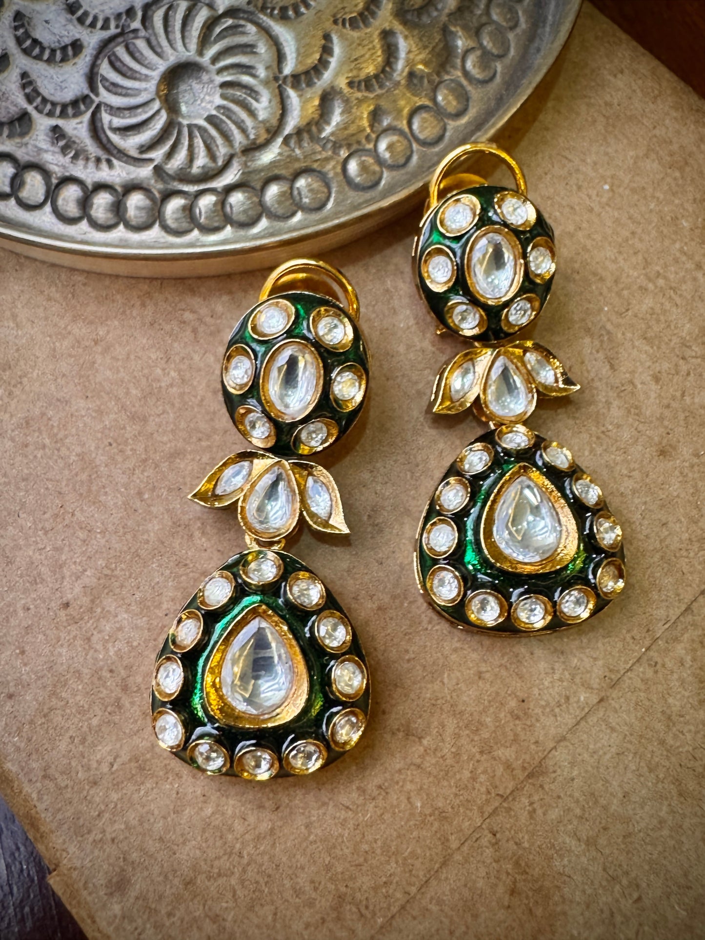 Kashni Polki Meenakari Earrings