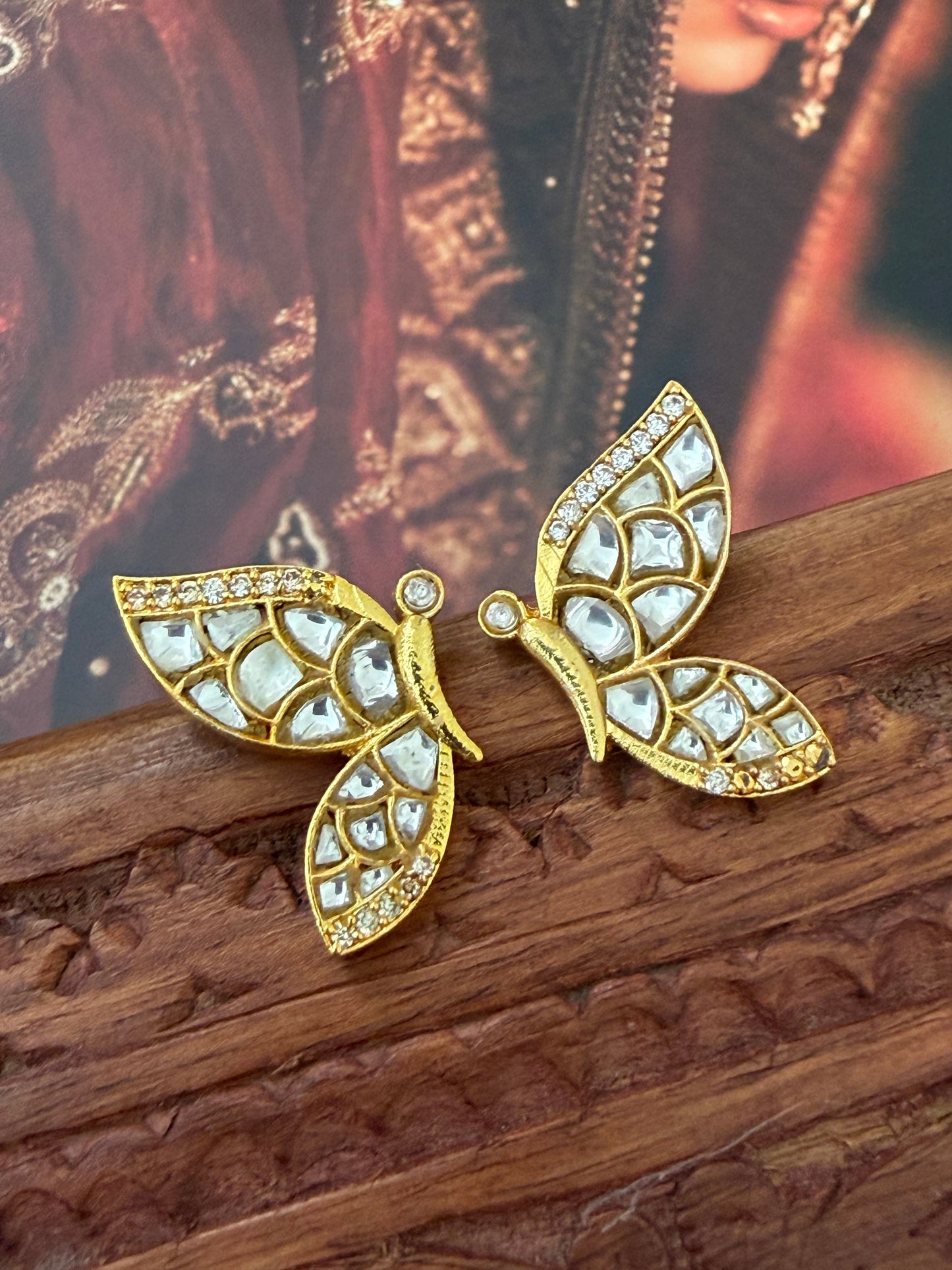 Nitara Polki Butterfly Earrings