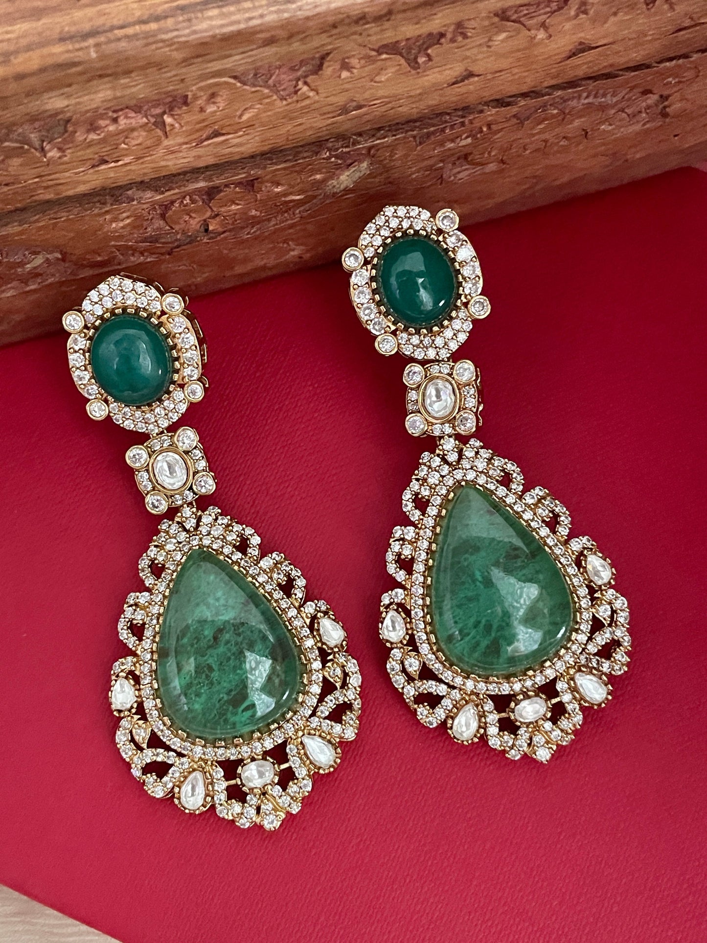 Shauryani Emerald Doublet Earrings