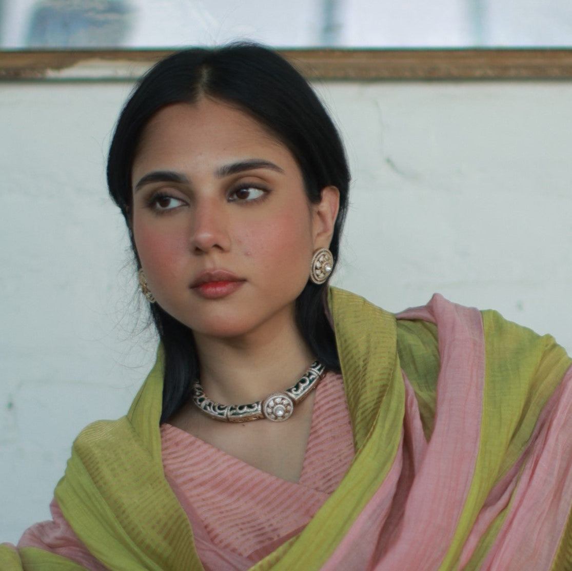 Pre Order- Saumya Polki Blue Meenakari Hasli