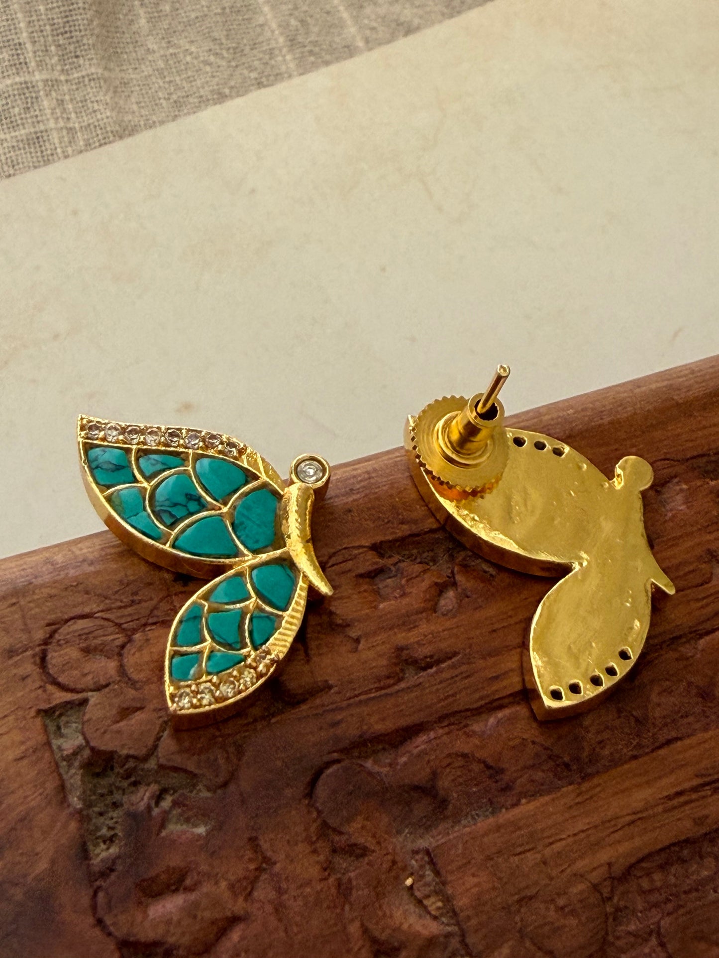 Naivedya Turquoise Butterfly Earrings