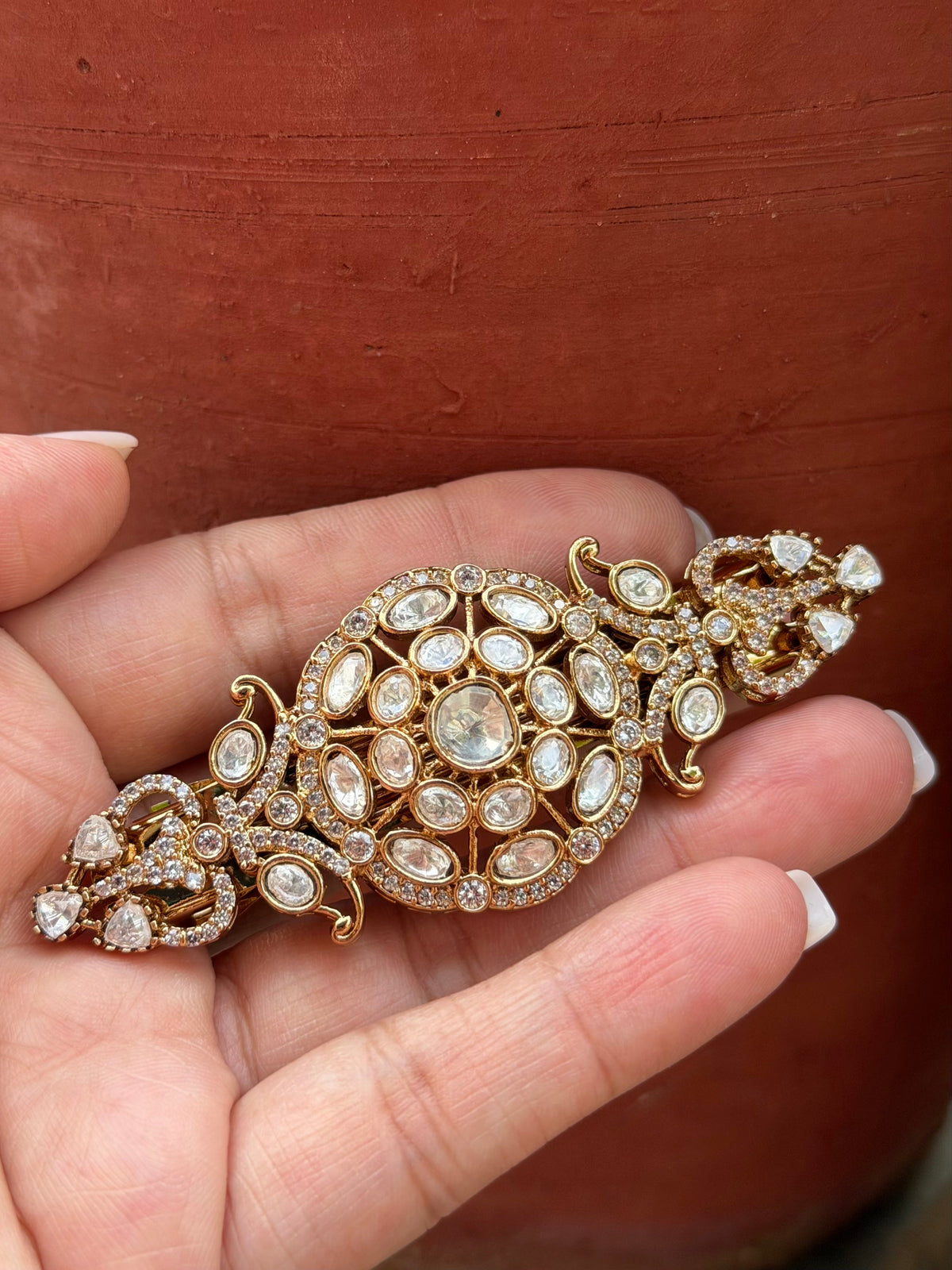 Devipri Kundan Hairclip - Bun Jewellery