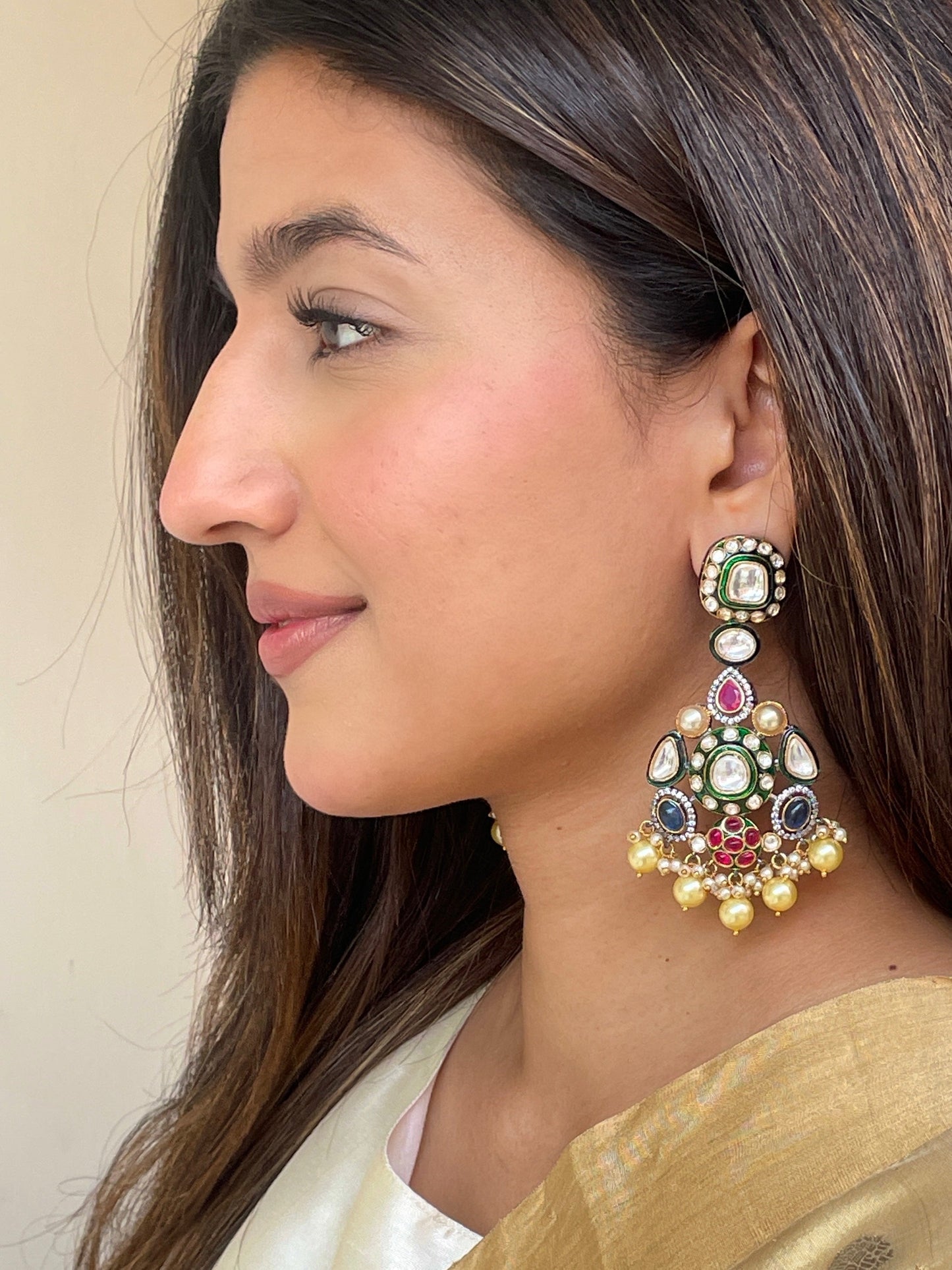 Dhriti Multi Polki Earrings