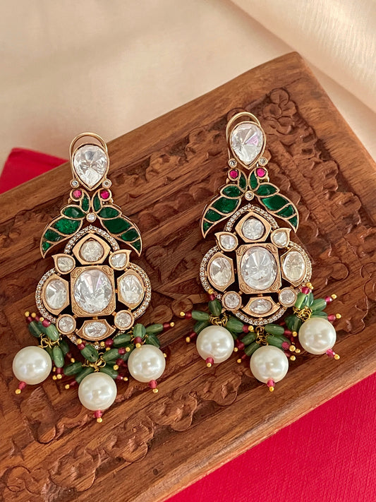 Perch Parrot Polki Earrings