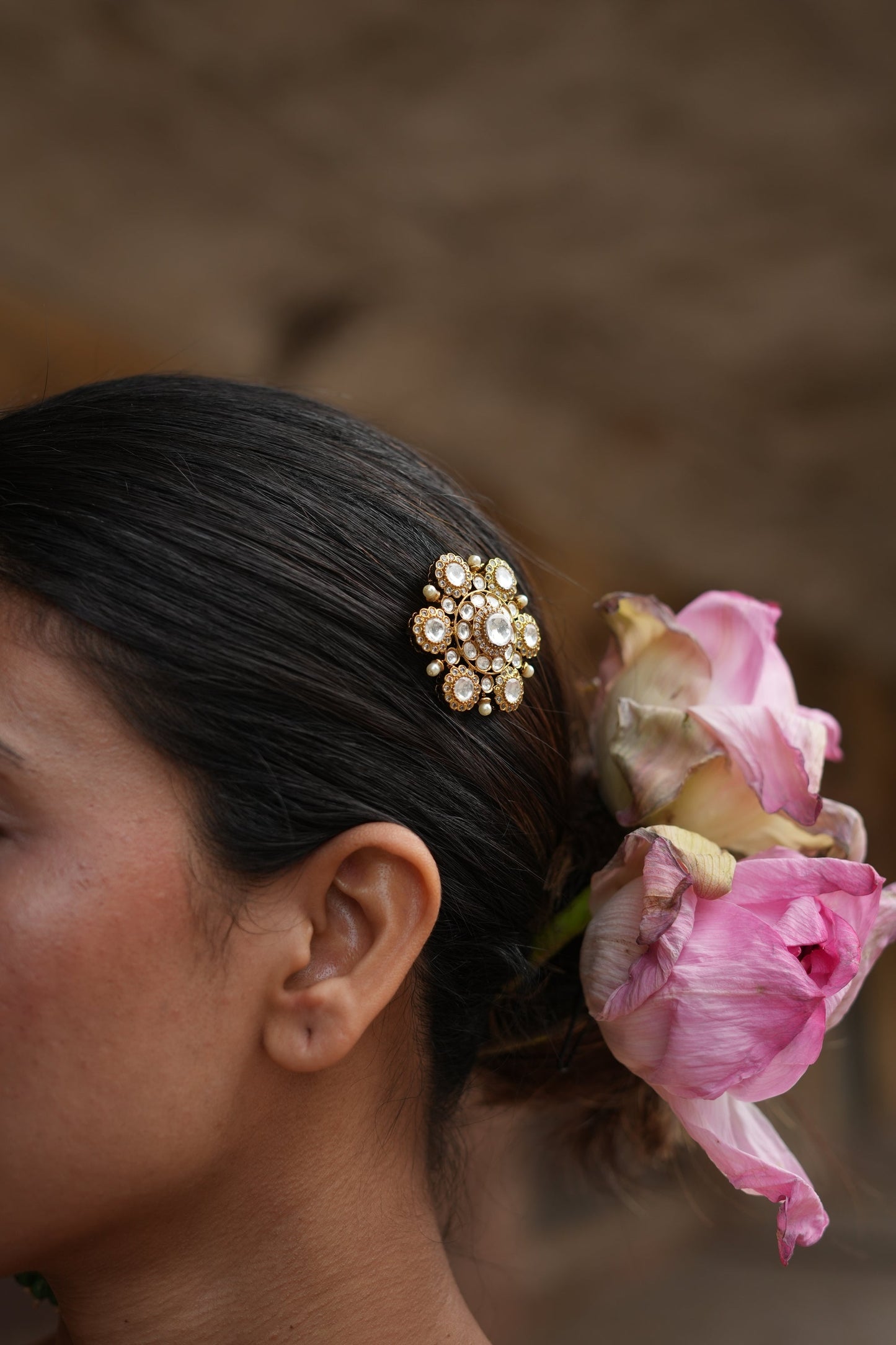 Bloom Polki Hair Clip