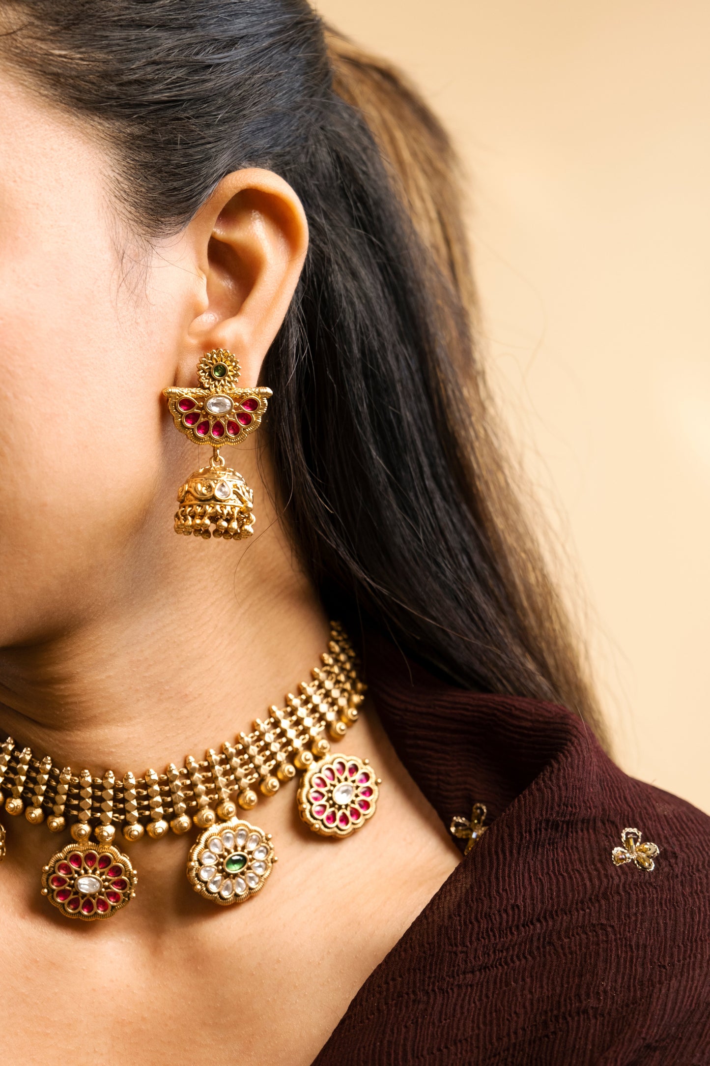 Sunitha Antique Gold Necklace Set