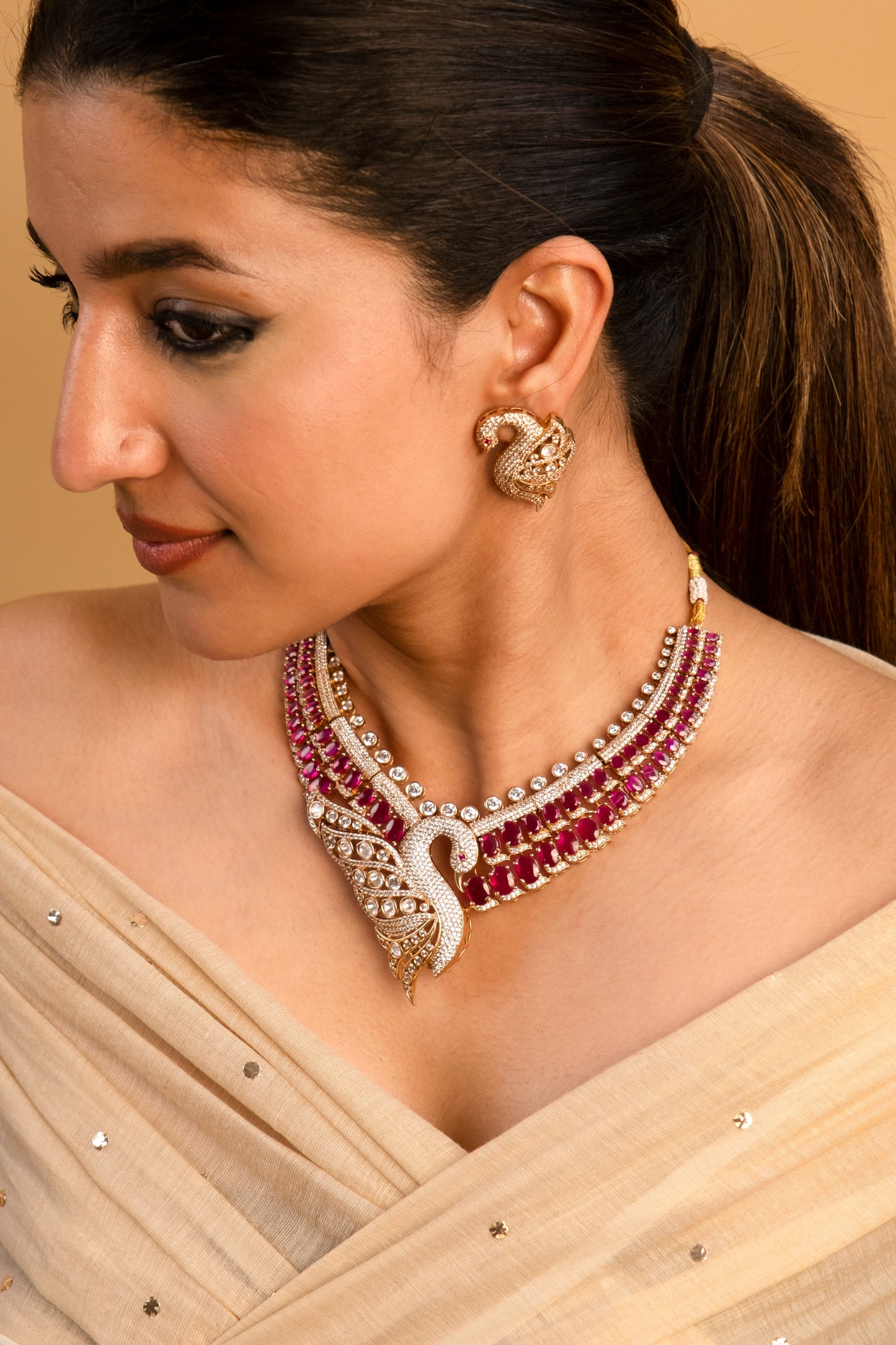 Mansha Ruby Necklace Set
