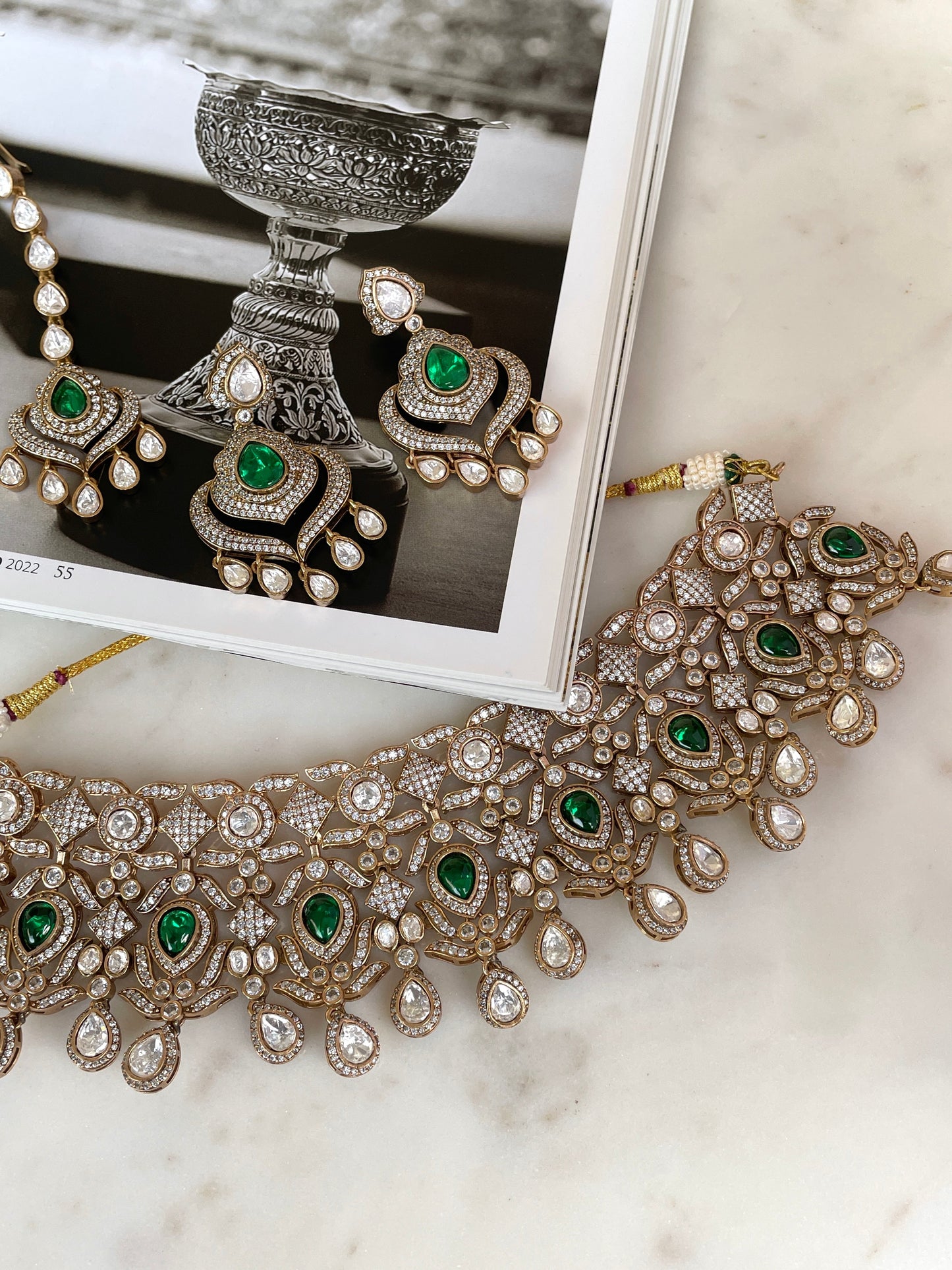 Pre Order - Kamyani Emerald Choker Necklace