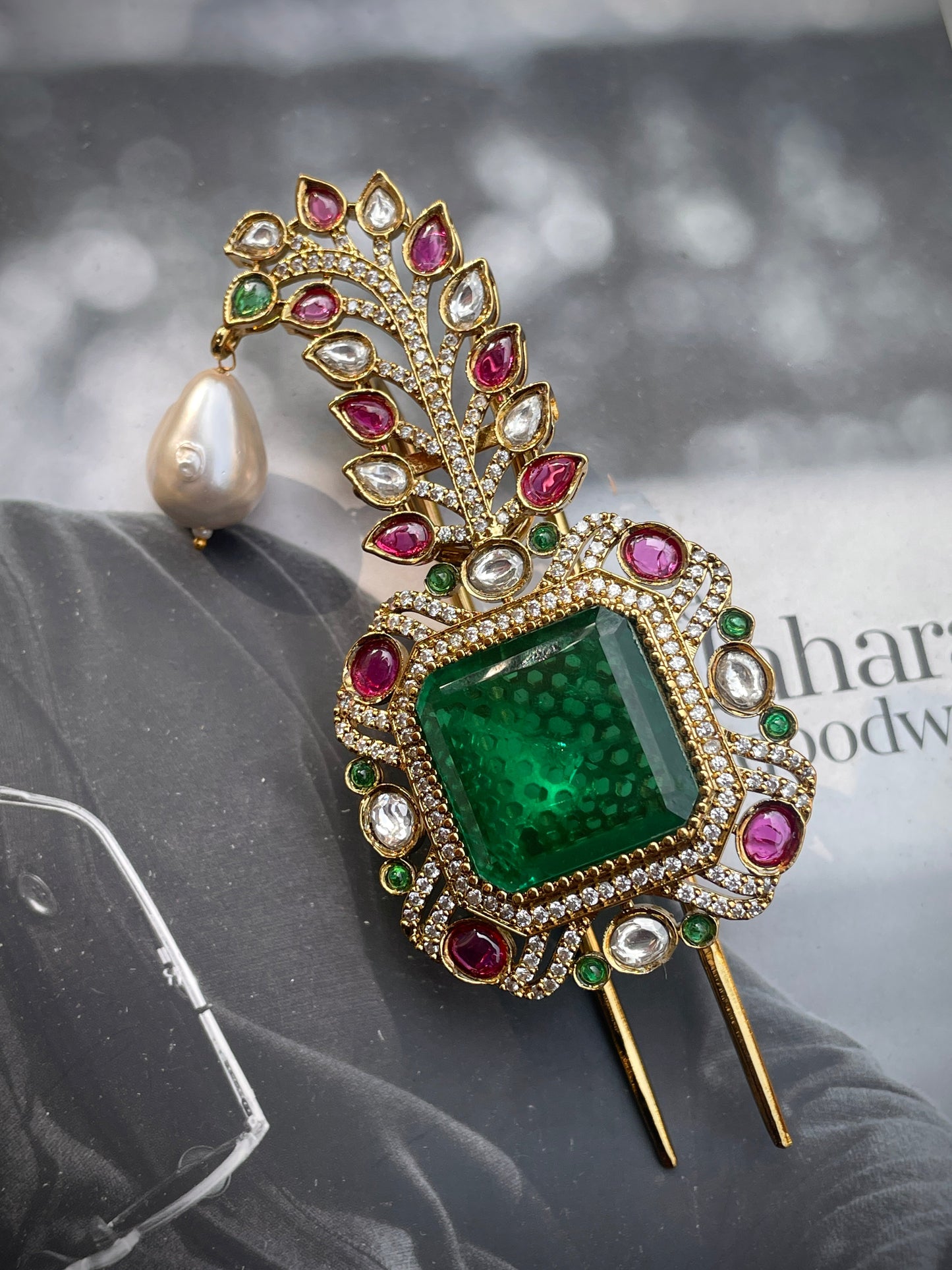Dev Emerald Polki Kalgi