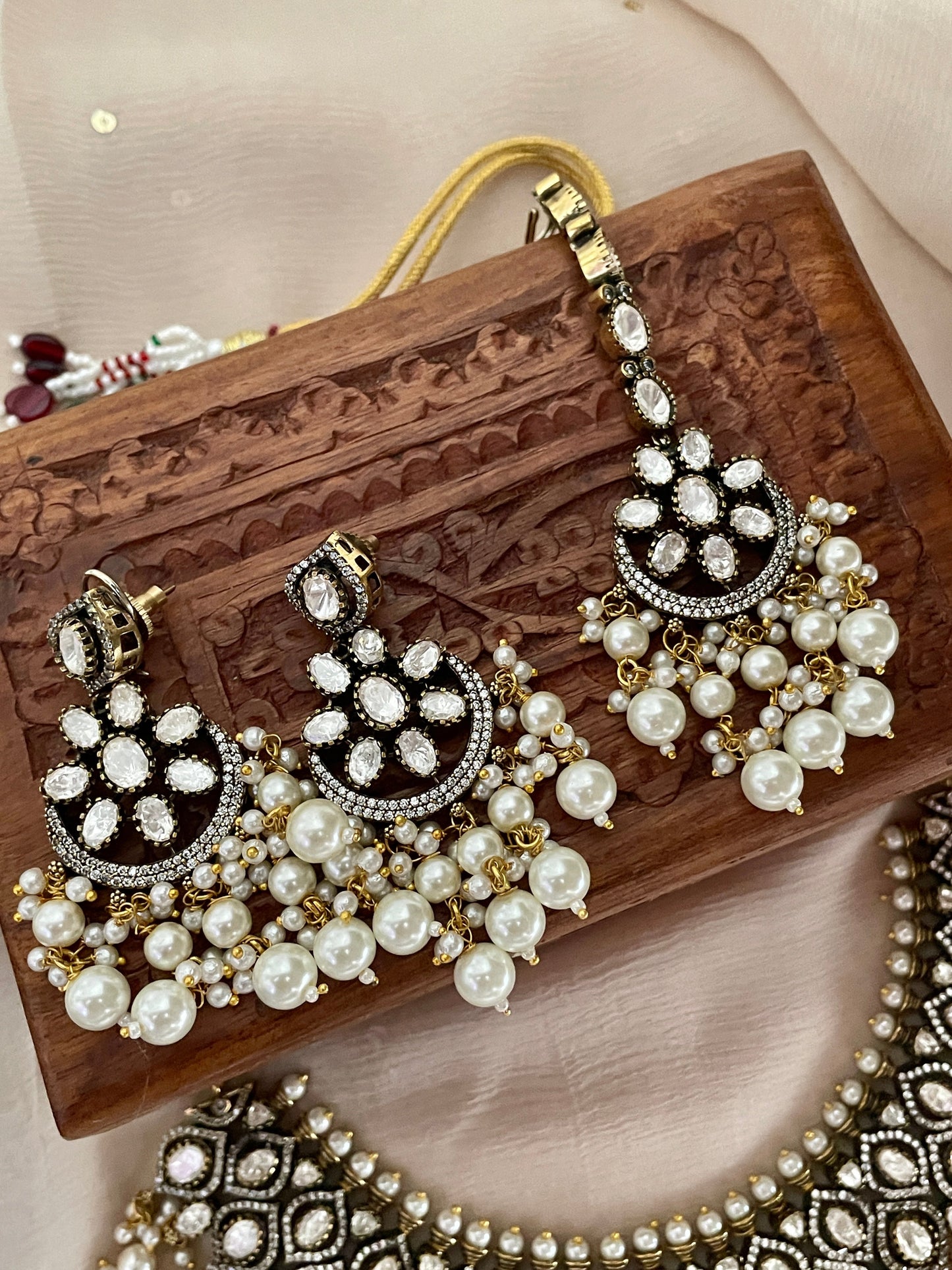 Rhmmya Antique Polki Necklace Set- Made to Order