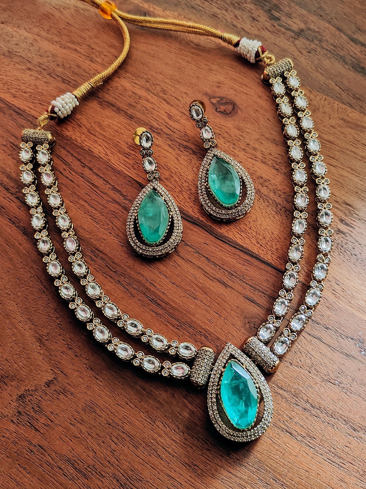 Rene Emerald Polki Necklace