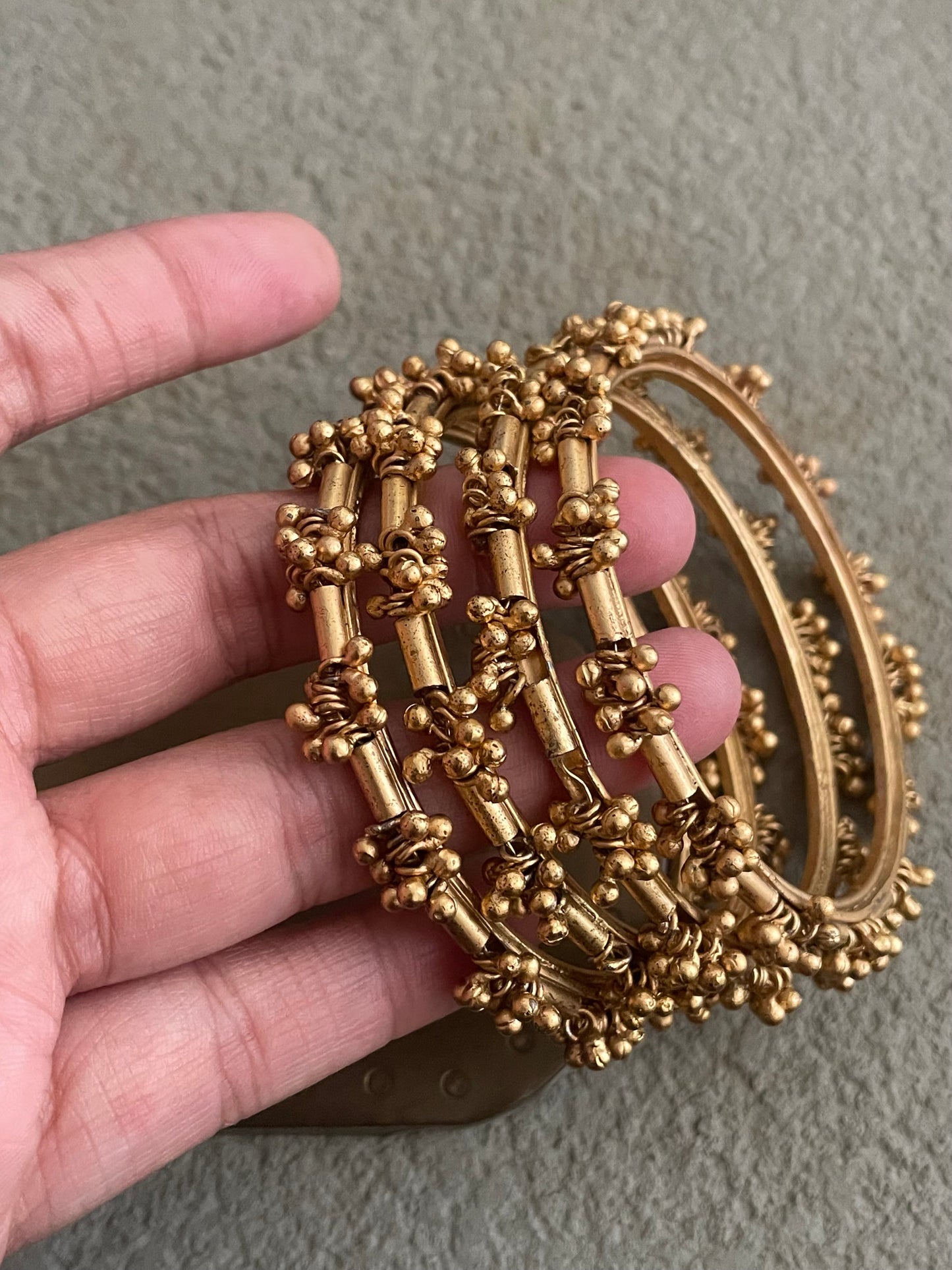Saloni Gold Finish Ghungroo Bangles-Set of 4