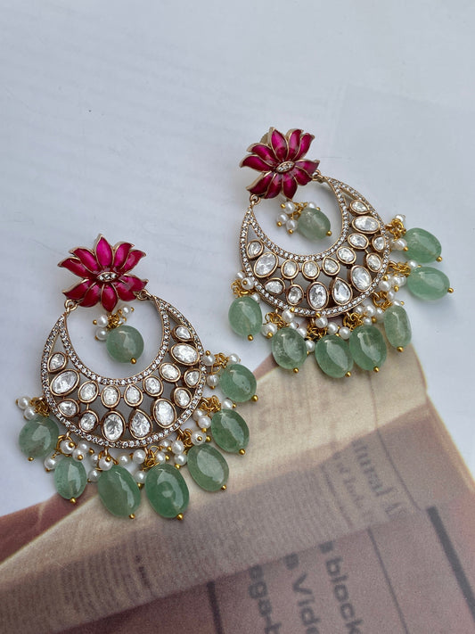 Amulya Enamel Polki Chaandbaali Earrings