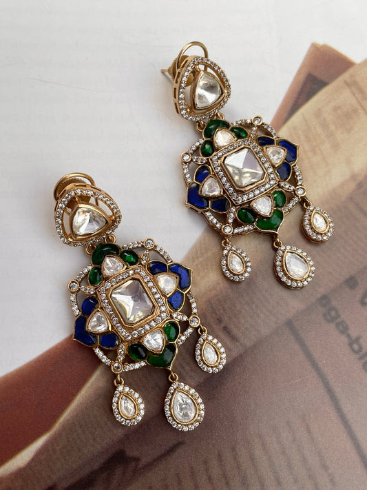 Ritu Moissanite Polki Earrings