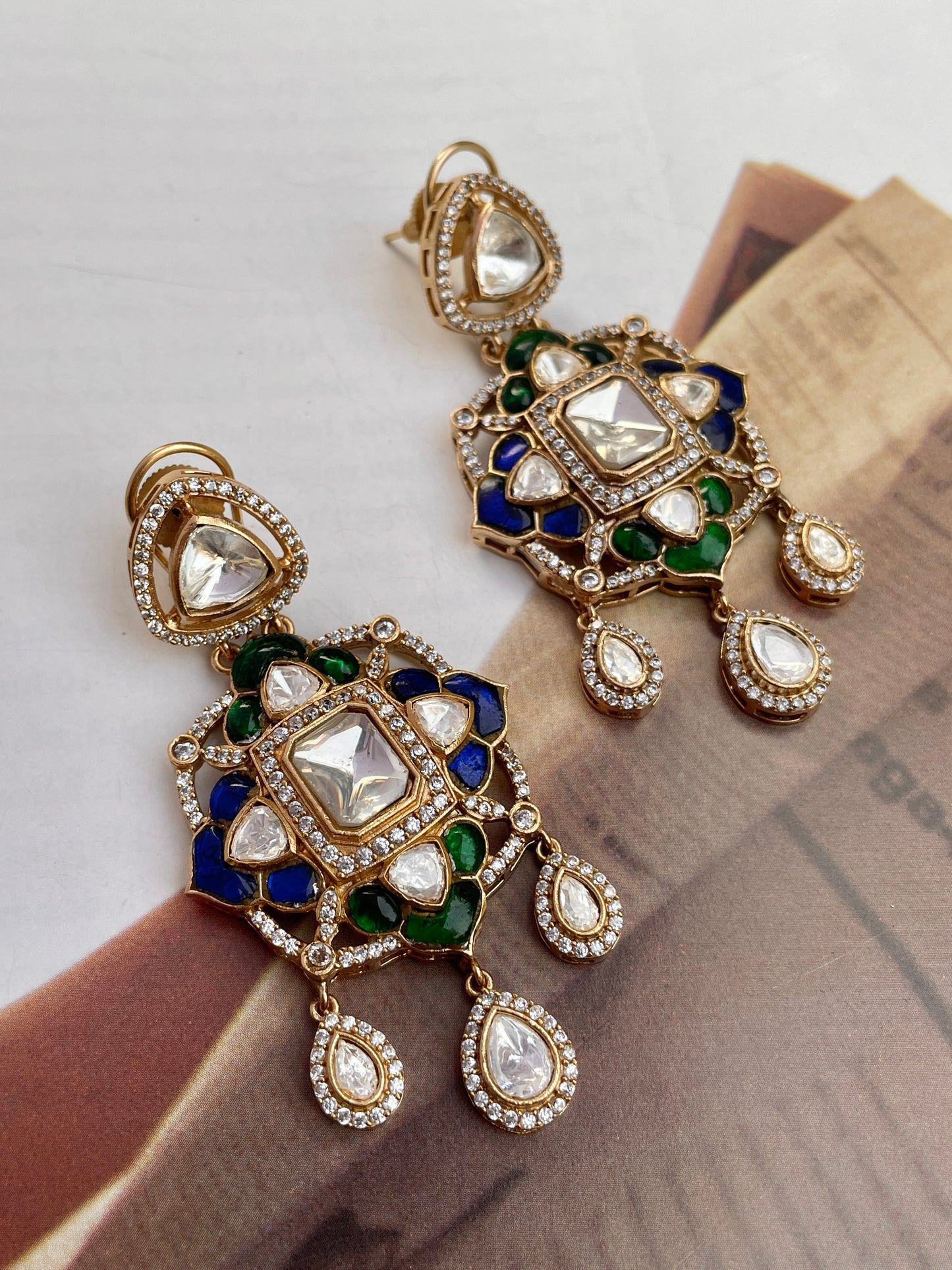 Ritu Moissanite Polki Earrings