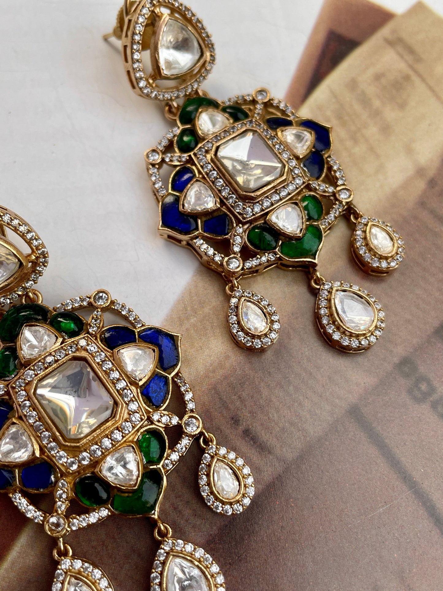 Ritu Moissanite Polki Earrings