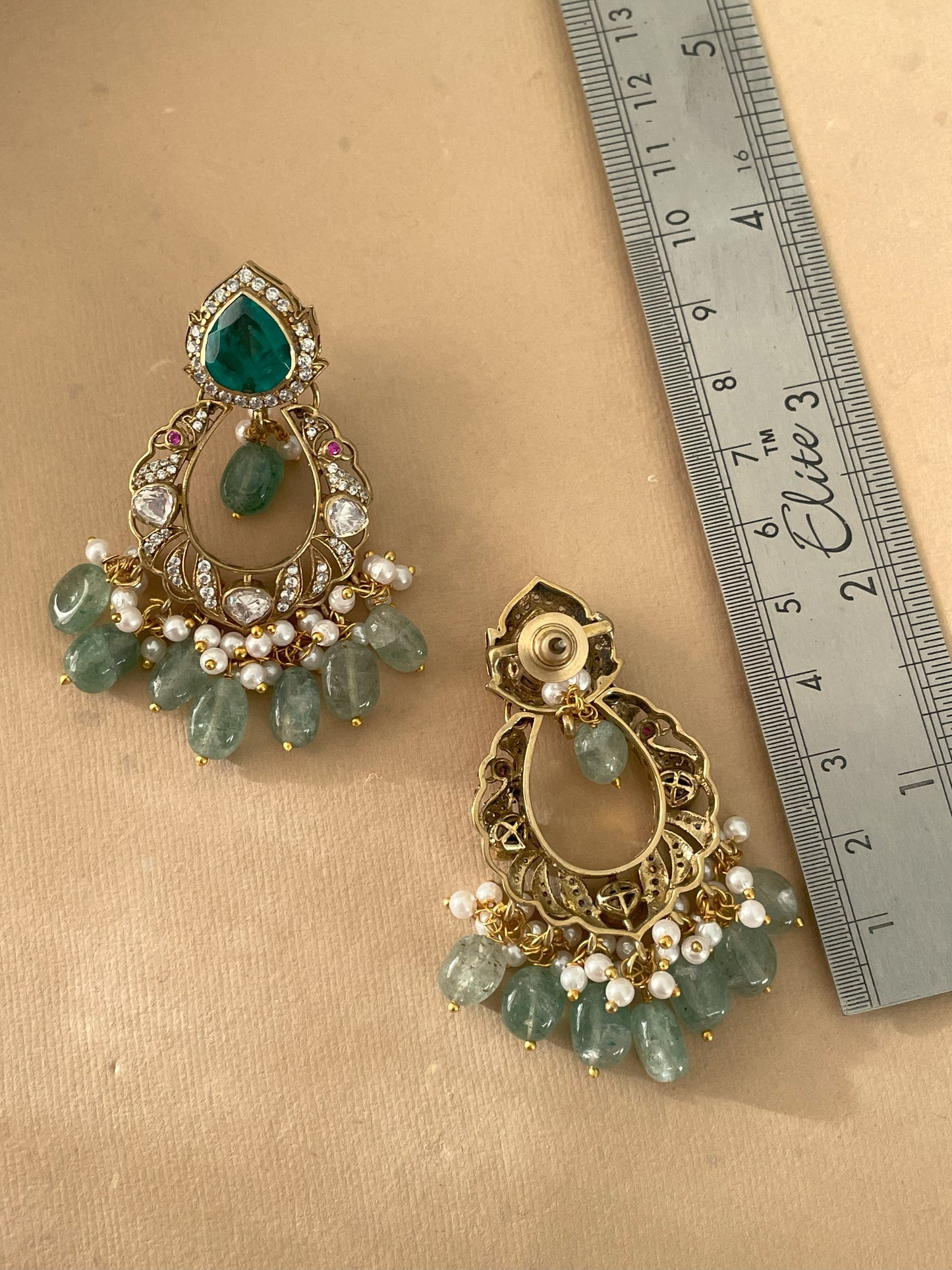 Malti Emerald Polki Earrings