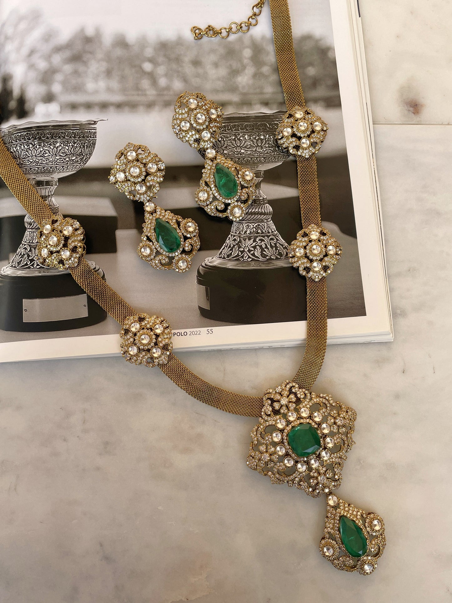 Pre Order- Nyra Emerald Necklace Set