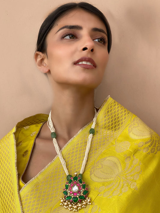 Shaan Long Kemp Gold Finish Necklace