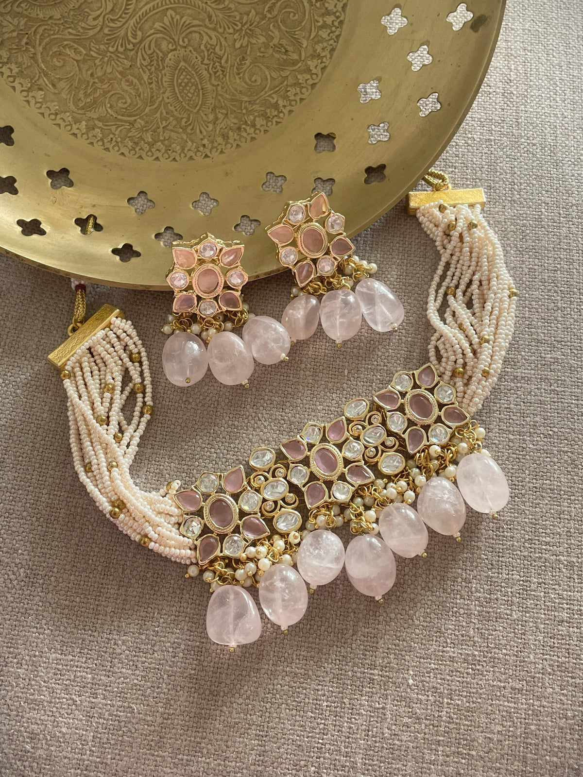 Kusha Polki Choker Necklace Set