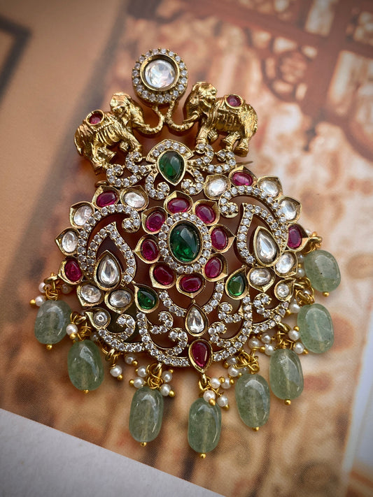 Kirit Heritage Polki Brooch