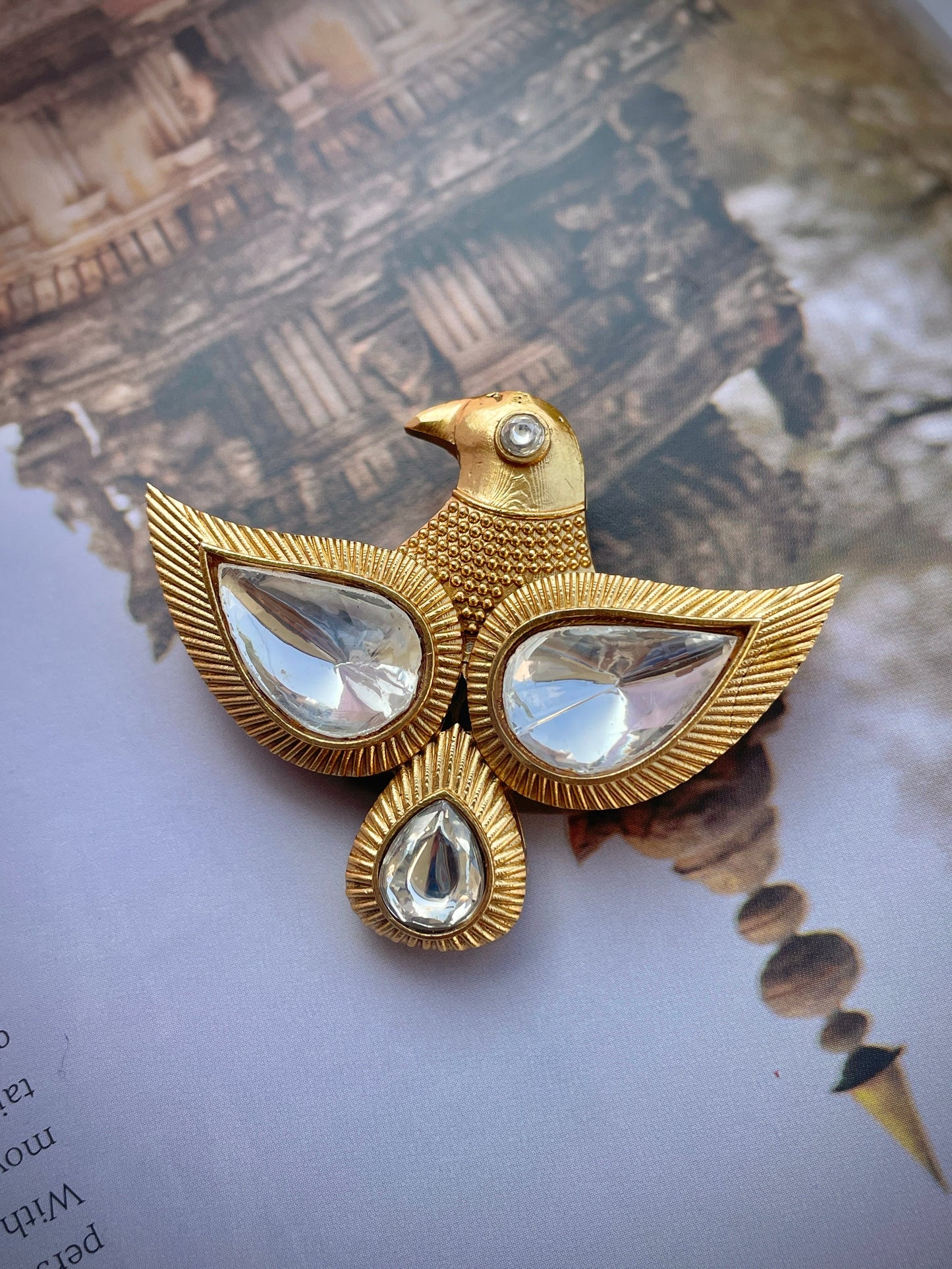 Garuda Polki Bird Brooch