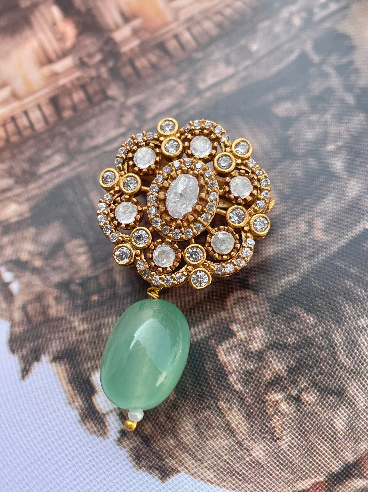 Viraj Emerald Drop Brooch
