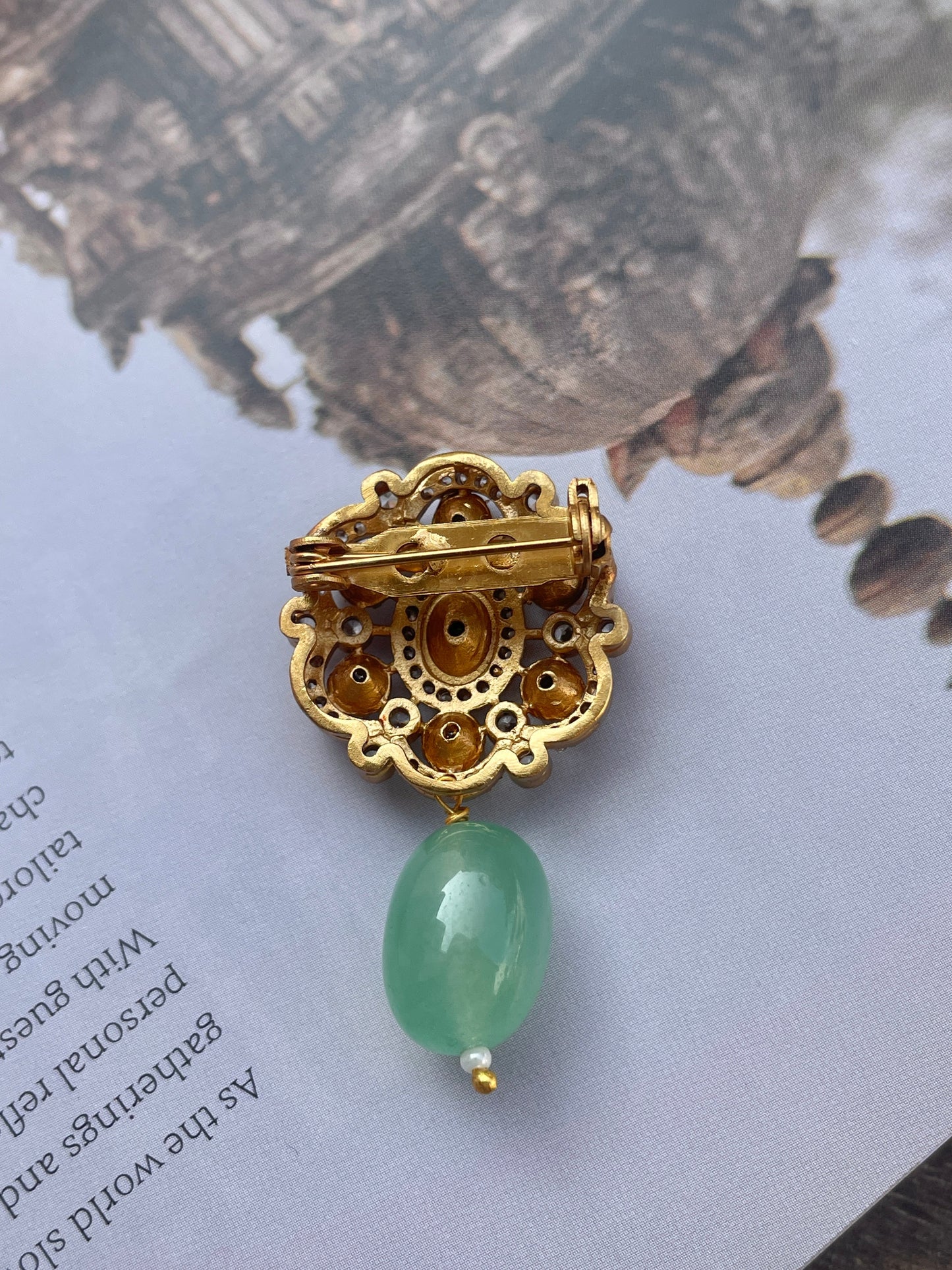 Viraj Emerald Drop Brooch