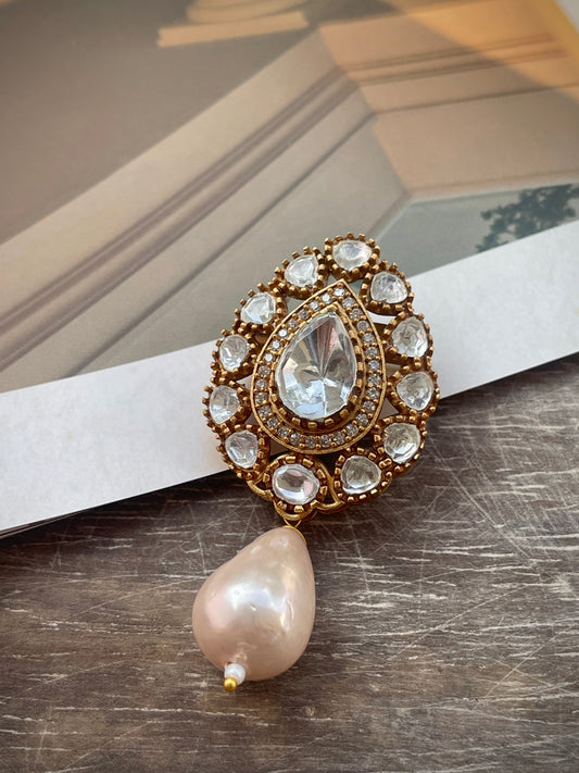 Yugraj Classic Polki Pearl Brooch