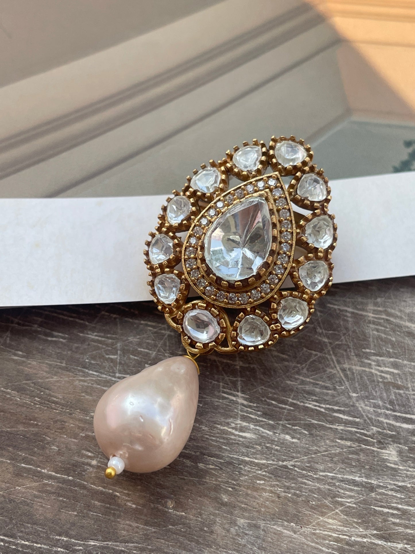 Yugraj Classic Polki Pearl Brooch