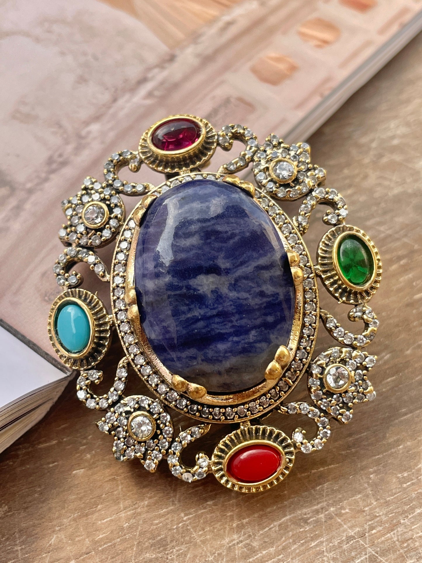 Indrajeet Gemstone Heritage Brooch