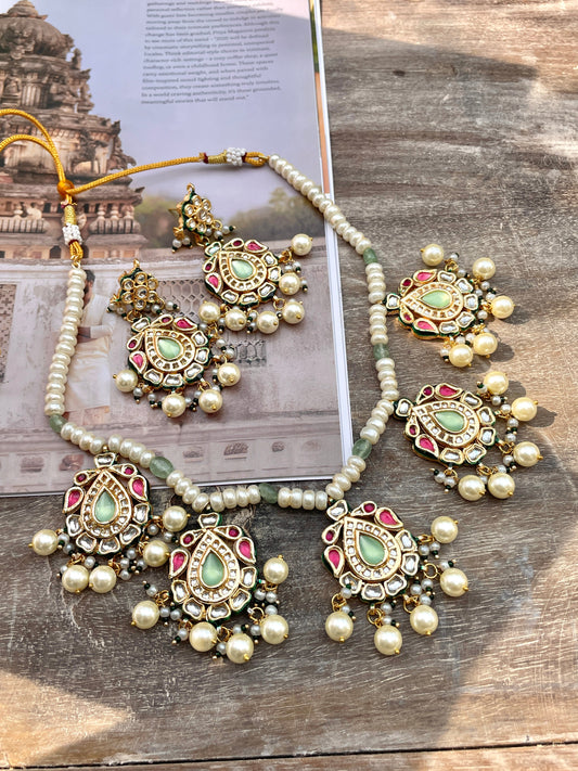 Tarangi Kundan and Pearl Necklace Set