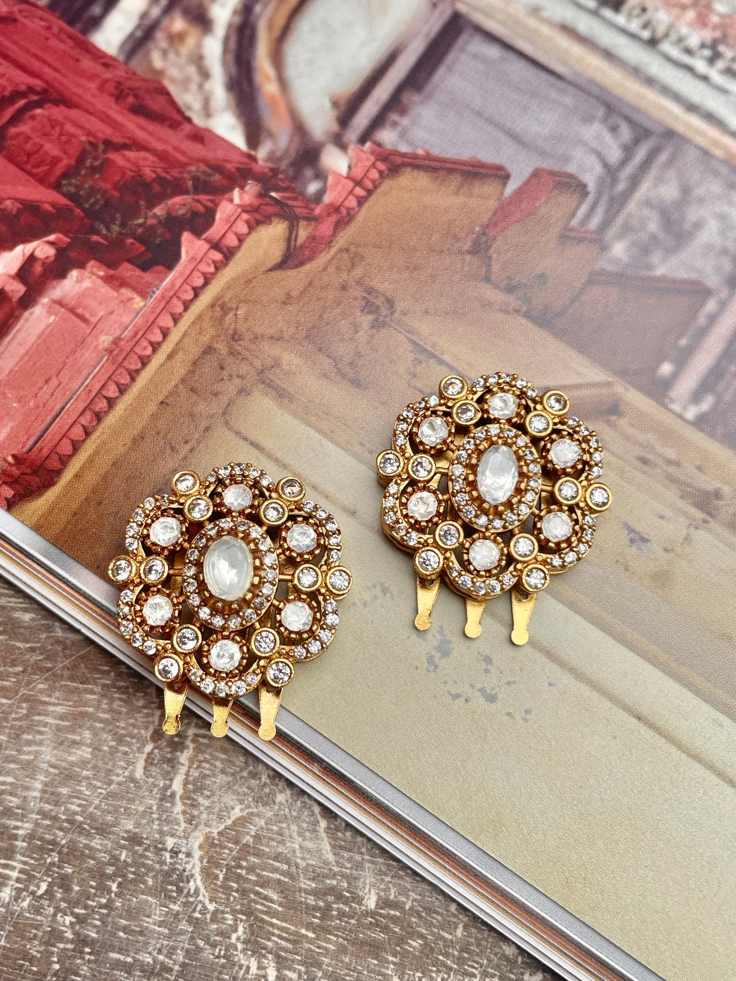 Suhani Polki and Zircon Hair Clip Set of 2