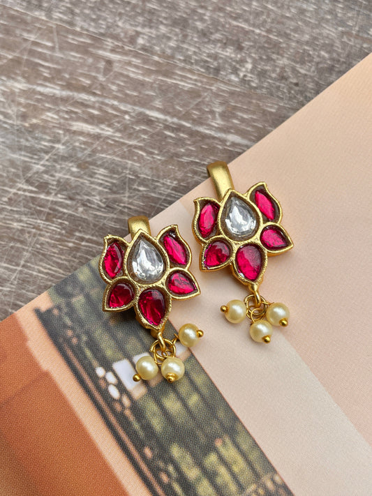 Pihu Red Bugadi Ear Cuffs