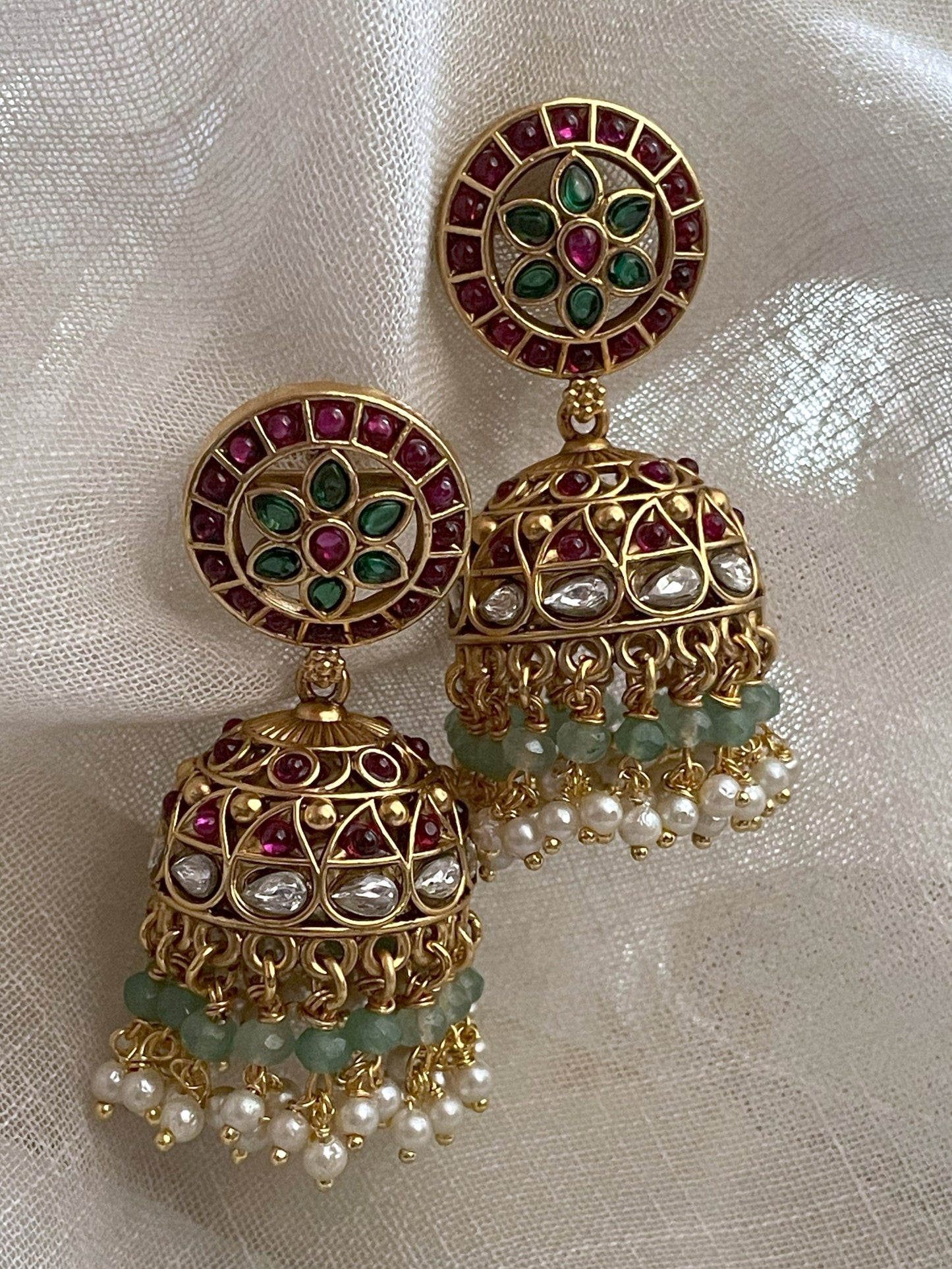 Brinda Polki Jhumki Earrings
