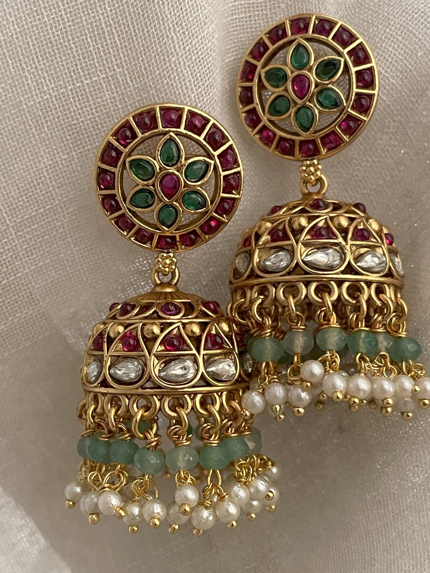 Brinda Polki Jhumki Earrings