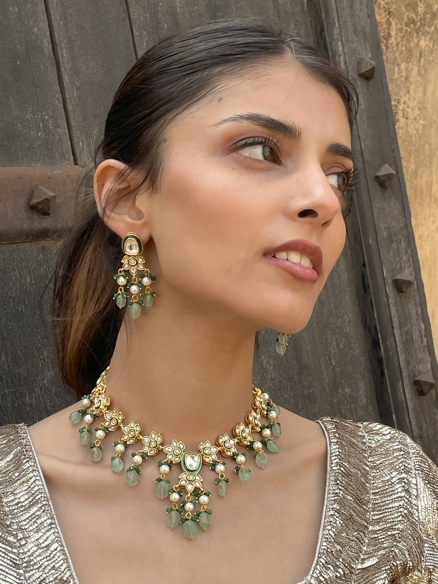 Anupam Emerald Necklace Set